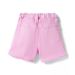 Babyhug Single Jersey Knit Sleeveless Top & Denim Shorts Set With Floral Print - Navy Blue & Pink