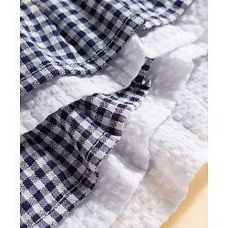 Babyhug Single Jersey Knit Sleeveless Checkered Top & Shorts Set - Multicolour & White