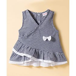 Babyhug Single Jersey Knit Sleeveless Checkered Top & Shorts Set - Multicolour & White