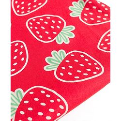 Babyhug Single Jersey Knit Half Sleeves Top & Denim Shorts Set With Strawberry Print - Red & Blue