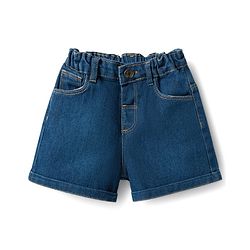 Babyhug Single Jersey Knit Half Sleeves Top & Denim Shorts Set With Strawberry Print - Red & Blue