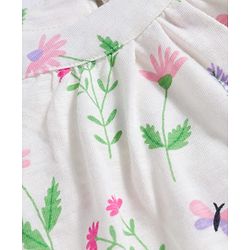 Babyhug Single Jersey Knit Sleeveless Floral Printed Top & Shorts Set - White & Pink