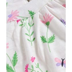 Babyhug Single Jersey Knit Sleeveless Floral Printed Top & Shorts Set - White & Pink