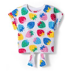 Babyhug Single Jersey Knit Half Sleeves Tropical Theme Printed Top & Shorts Set - Multicolour
