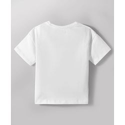 Babyhug Single Jersey Knit Half Sleeves Bow Printed Top & Shorts Set - White & Navy Blue