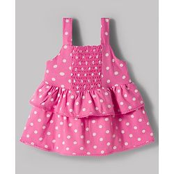 Babyhug Single Jersey Knit Sleeveless Polka Dot Printed Top & Denim Shorts Set - Pink & White