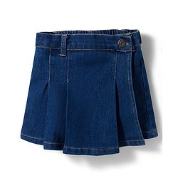 Babyhug Single Jersey Knit Half Sleeves Top & Denim Skirt Set With Awesome Print - Pink & Blue