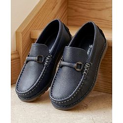 Cute Walk by Babyhug Slip On Solid Loafers - Navy Blue