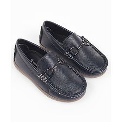 Cute Walk by Babyhug Slip On Solid Loafers With Applique - Navy Blue