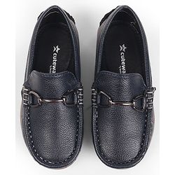 Cute Walk by Babyhug Slip On Solid Loafers With Applique - Navy Blue