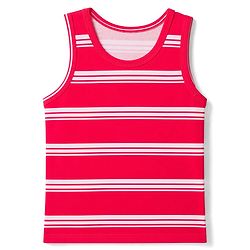 Babyhug 100% Cotton Knit Striped Sleeveless Vests Pack of 3 - Yellow, Navy Blue & Pink
