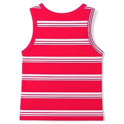 Babyhug 100% Cotton Knit Striped Sleeveless Vests Pack of 3 - Yellow, Navy Blue & Pink