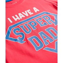 Babyhug Cotton Knit Full Sleeves Text Printed T-Shirt & Pyjama Night Suit - Red & Blue