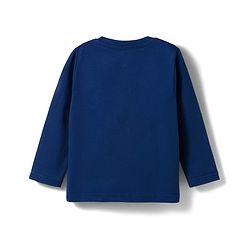 Babyhug Cotton Knit Full Sleeves T-Shirt & Pyjama Night Suit with Basketball Print - Navy Blue