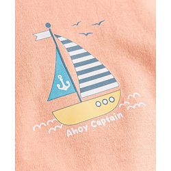 Babyhug 100% Cotton Knit Sleeveless Striped & Nautical Theme Printed Sando Vests Pack Of 3 - Multicolor