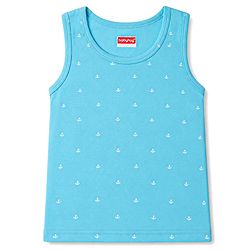 Babyhug 100% Cotton Knit Sleeveless Striped & Nautical Theme Printed Sando Vests Pack Of 3 - Multicolor