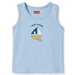 Babyhug Single Jersey Knit Sleeveless Striped & Boat Printed Sando Pack Of 3 - Multicolour