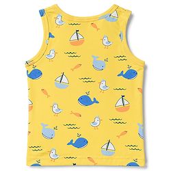 Babyhug Single Jersey Knit Sleeveless Striped & Boat Printed Sando Pack Of 3 - Multicolour
