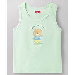 Babyhug 100% Cotton Knit Sleeveless Sando Vests with Car & Teddy Print Pack of 3 - Multicolor