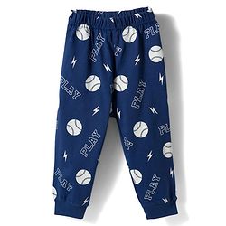 Babyhug Cotton Knit Full Raglan Sleeves Sports Printed T-Shirt & Pyjama Night Suit - Red