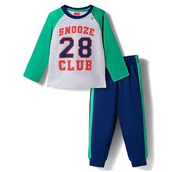 Babyhug Cotton Knit Full Raglan Sleeves Numerical Printed T-Shirt & Pyjama Night Suit - White