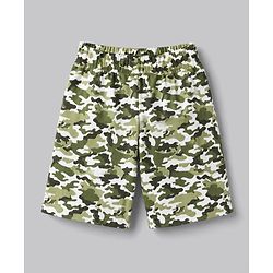 Babyhug Cotton Knit Half Raglan Sleeves Safari Theme & Camouflage Printed T-Shirt & Shorts Night Suit - White & Olive Green