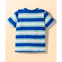 Babyhug Cotton Knit Half Sleeves Striped T-Shirts with Beach Theme Print Pack of 3 - Multicolor