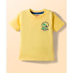 Babyhug Cotton Knit Half Sleeves Striped T-Shirts with Beach Theme Print Pack of 3 - Multicolor