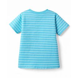 Babyhug Cotton Knit T-Shirts Half Sleeves Striped with Car Carrot & Tree Print Pack of 3 - Multicolor