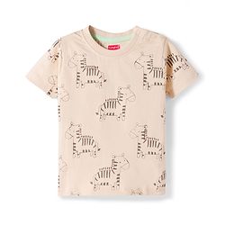 Babyhug Cotton Knit Half Sleeves T-Shirts with Animal Print Pack of 3 - Multicolor