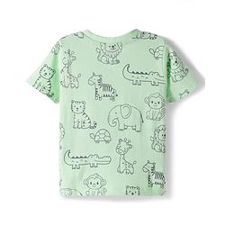 Babyhug Cotton Knit Half Sleeves T-Shirts with Animal Print Pack of 3 - Multicolor