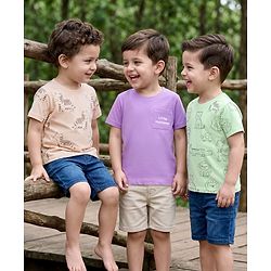 Babyhug Cotton Knit Half Sleeves T-Shirts with Animal Print Pack of 3 - Multicolor