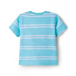 Babyhug Cotton Knit Half Sleeves Striped T-Shirts with Beach Theme Graphic Pack of 3 - Multicolor