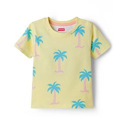 Babyhug Cotton Knit Half Sleeves Striped T-Shirts with Beach Theme Graphic Pack of 3 - Multicolor