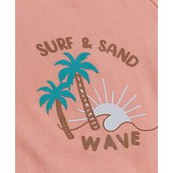 Babyhug Cotton Knit Half Sleeves Striped T-Shirts with Beach Theme Graphic Pack of 3 - Multicolor