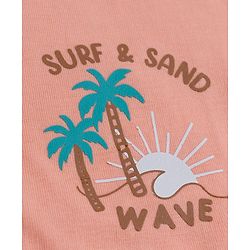 Babyhug Cotton Knit Half Sleeves Striped T-Shirts with Beach Theme Graphic Pack of 3 - Multicolor