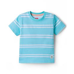 Babyhug Cotton Knit Half Sleeves Striped T-Shirts with Beach Theme Graphic Pack of 3 - Multicolor