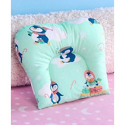 Babyhug U Shape Pillow Penguin Print - Green
