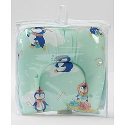 Babyhug U Shape Pillow Penguin Print - Green