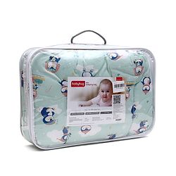 Babyhug 100% Cotton Sleeping Bag cum Carry Nest Penguin Print - Blue| Soft & Cozy| Light Weight & Easy to Carry| Travel Friendly| Easy Zipper Closure| New Born Essential| Washable| Gifting Option