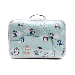 Babyhug 100% Cotton Sleeping Bag cum Carry Nest Penguin Print - Blue| Soft & Cozy| Light Weight & Easy to Carry| Travel Friendly| Easy Zipper Closure| New Born Essential| Washable| Gifting Option