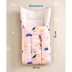 Babyhug 100% Cotton Sleeping Bag cum Carry Nest Penguin Print - Blue| Soft & Cozy| Light Weight & Easy to Carry| Travel Friendly| Easy Zipper Closure| New Born Essential| Washable| Gifting Option