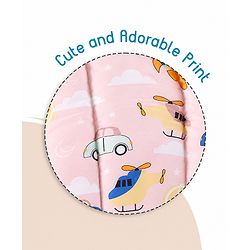 Babyhug 100% Cotton Sleeping Bag cum Carry Nest Penguin Print - Blue| Soft & Cozy| Light Weight & Easy to Carry| Travel Friendly| Easy Zipper Closure| New Born Essential| Washable| Gifting Option