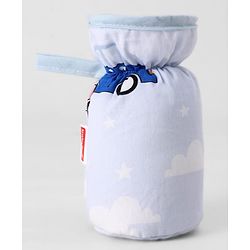 Babyhug Bottle Cover Medium Transport Print - Blue| 0-24 Months| Fits Upto 200 ml Bottle| Soft Cotton Sleeve| Elastic Neck & Carry Loop| Machine Washable| for All Standard Bottles
