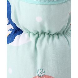 Babyhug Bottle Cover Large Penguin Print - Green| 0-24 Months| Fits Upto 280 ml Bottle| Soft Cotton Sleeve| Elastic Neck & Carry Loop| Machine Washable| for All Standard Bottles