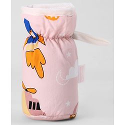 Babyhug Bottle Cover Medium Transport Print - Peach| 0-24 Months| Fits Upto 200 ml Bottle| Soft Cotton Sleeve| Elastic Neck & Carry Loop| Machine Washable| for All Standard Bottles