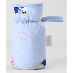 Babyhug Bottle Cover Large Penguin Print - Green| 0-24 Months| Fits Upto 280 ml Bottle| Soft Cotton Sleeve| Elastic Neck & Carry Loop| Machine Washable| for All Standard Bottles