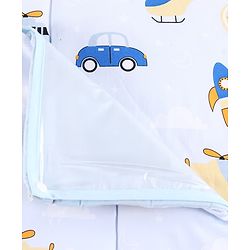 Babyhug Diaper Changing Mat Set of 3 with Removable Waterproof Dry Sheet Transport Print - Blue| Soft & Breathable|Absorbent Top Layer|Leakproof| Reusable| Quick Dry| Travel Friendly| Machine Washable