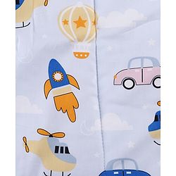 Babyhug Diaper Changing Mat Set of 3 with Removable Waterproof Dry Sheet Transport Print - Blue| Soft & Breathable|Absorbent Top Layer|Leakproof| Reusable| Quick Dry| Travel Friendly| Machine Washable