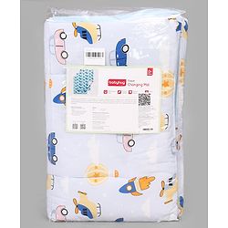 Babyhug Diaper Changing Mat Set of 3 with Removable Waterproof Dry Sheet Transport Print - Blue| Soft & Breathable|Absorbent Top Layer|Leakproof| Reusable| Quick Dry| Travel Friendly| Machine Washable